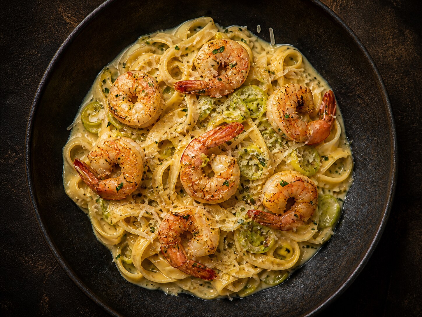 Tagliatelle camarão cremoso